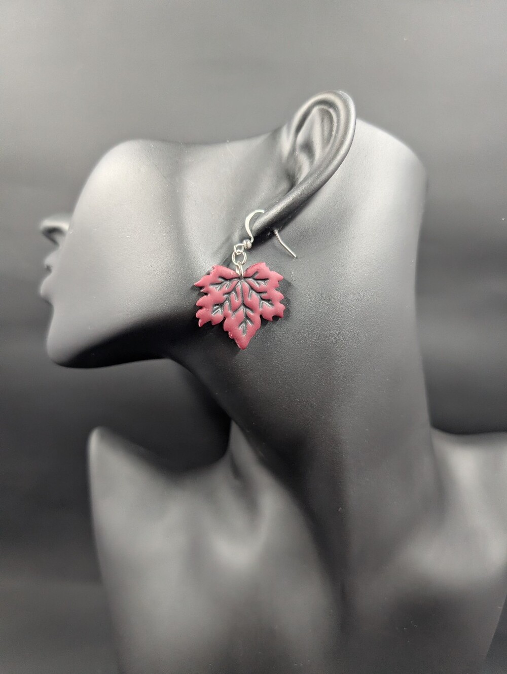 Red Leaf Drop Earrings
